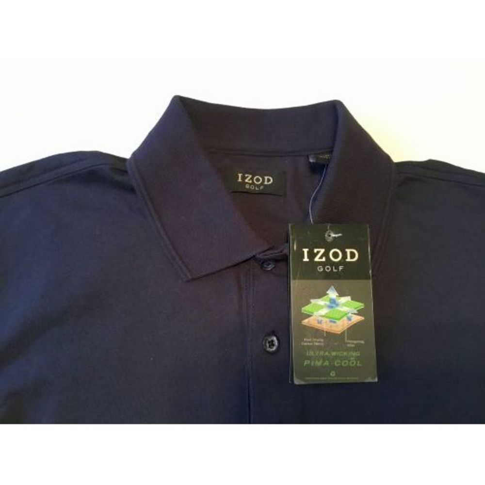 Izod Golf Pima Blue Polo Shirt Small NWT - Picture 3 of 3
